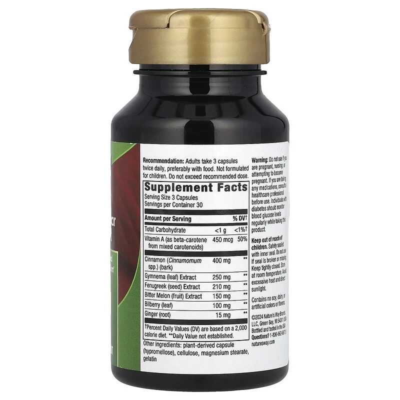 Nature's Way, регулирование уровня сахара в крови, 90 капсул