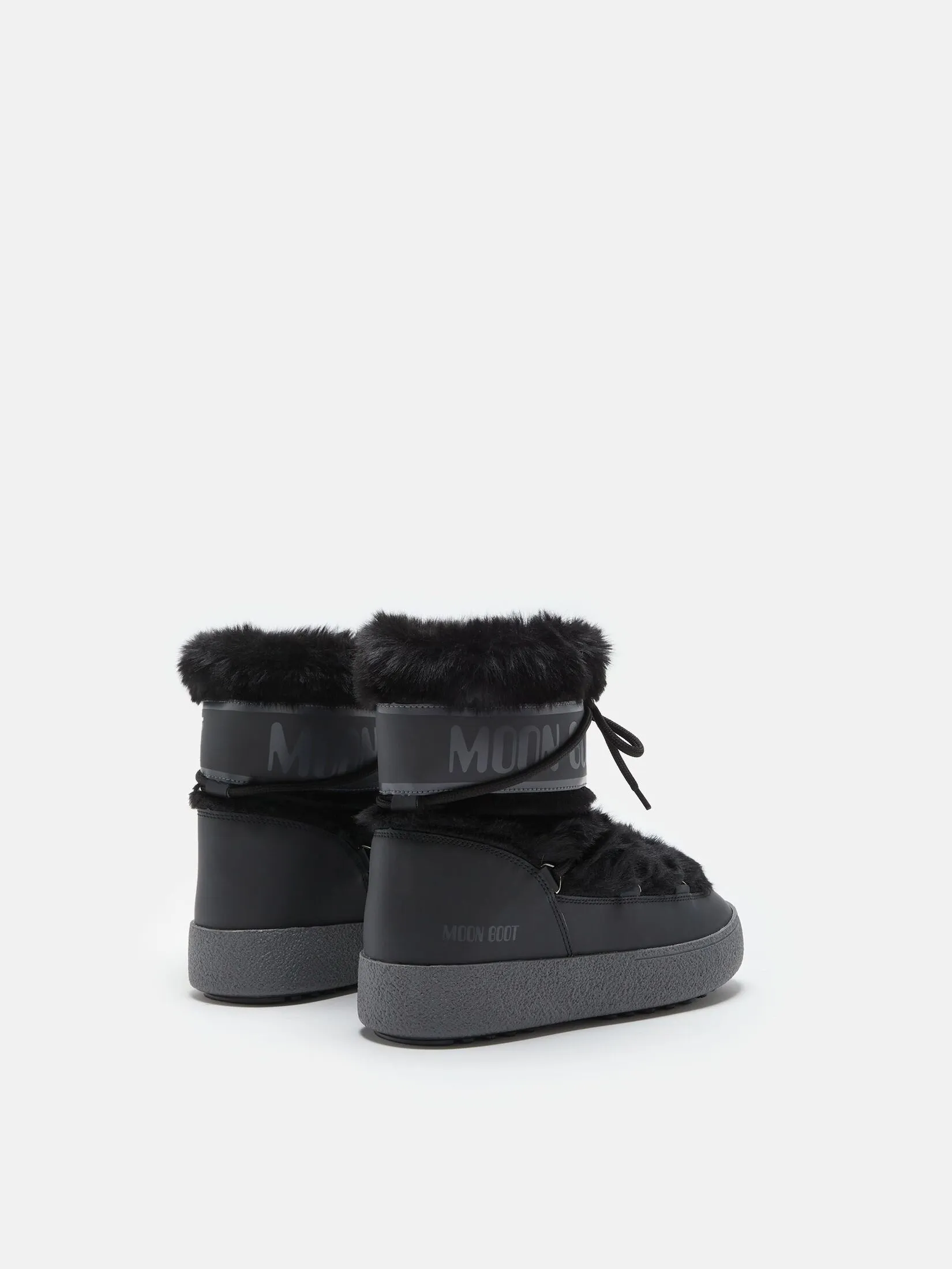 MOON BOOT LTRACK TUBE FAUX-FUR BLACK BOOTS