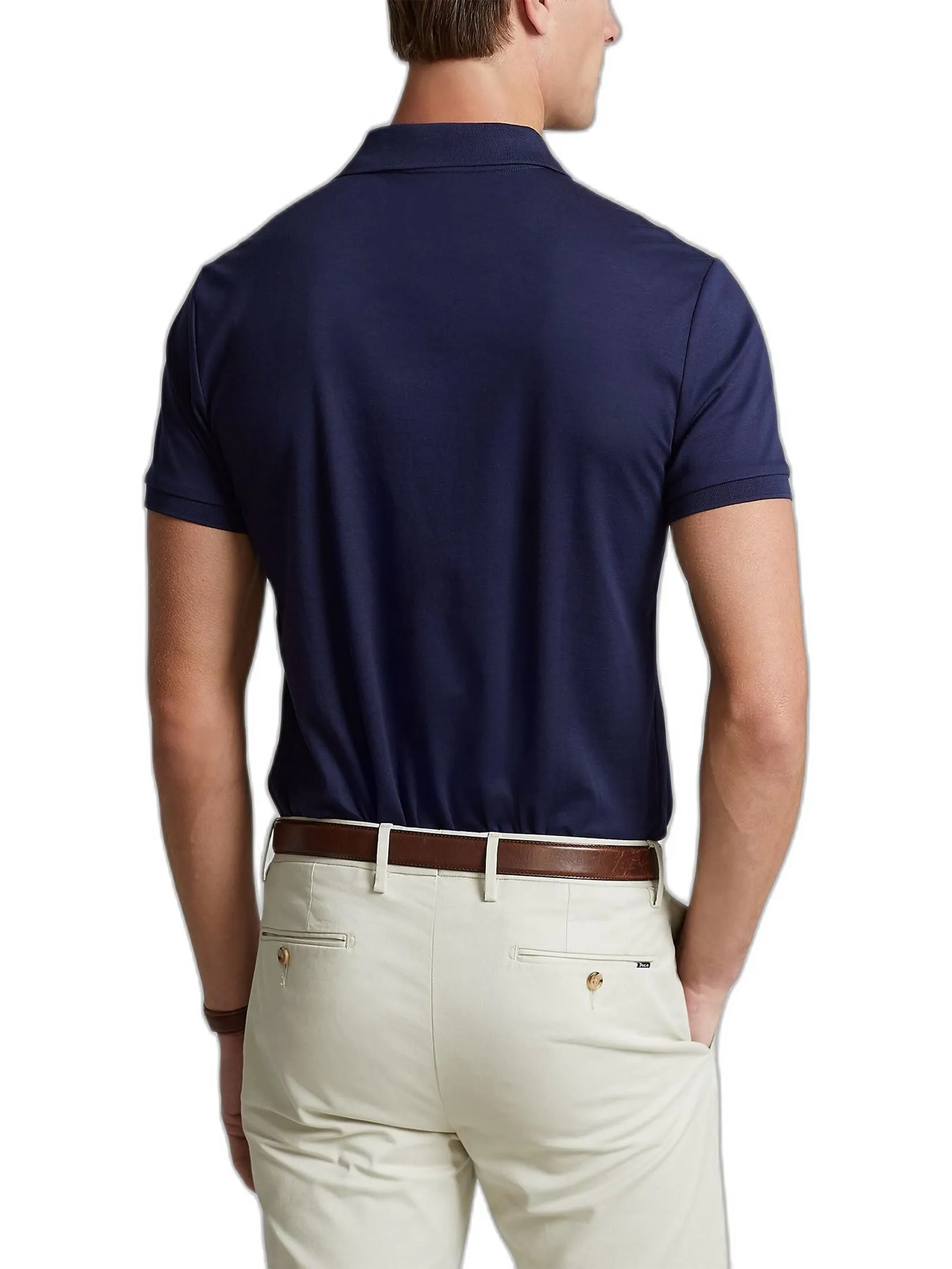 POLO RALPH LAUREN Polo Ralph Lauren POLO-Custom Slim Fit Soft Cotton Polo Shirt MNPOKNI1N821086 410 NAVY-410