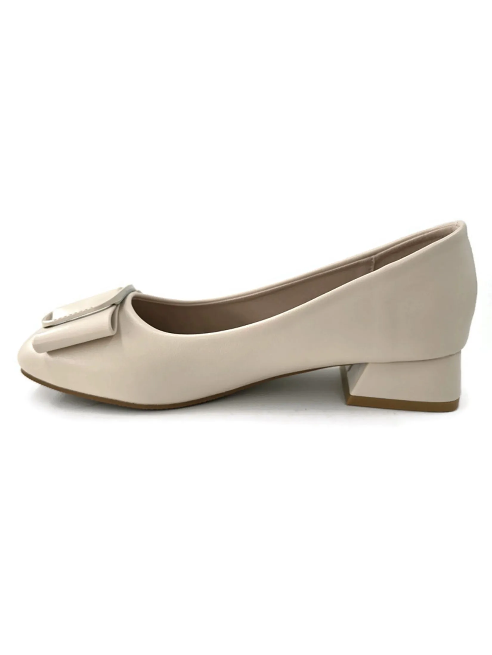 KLIN Woman Rounded Toe Court Shoes Beige
