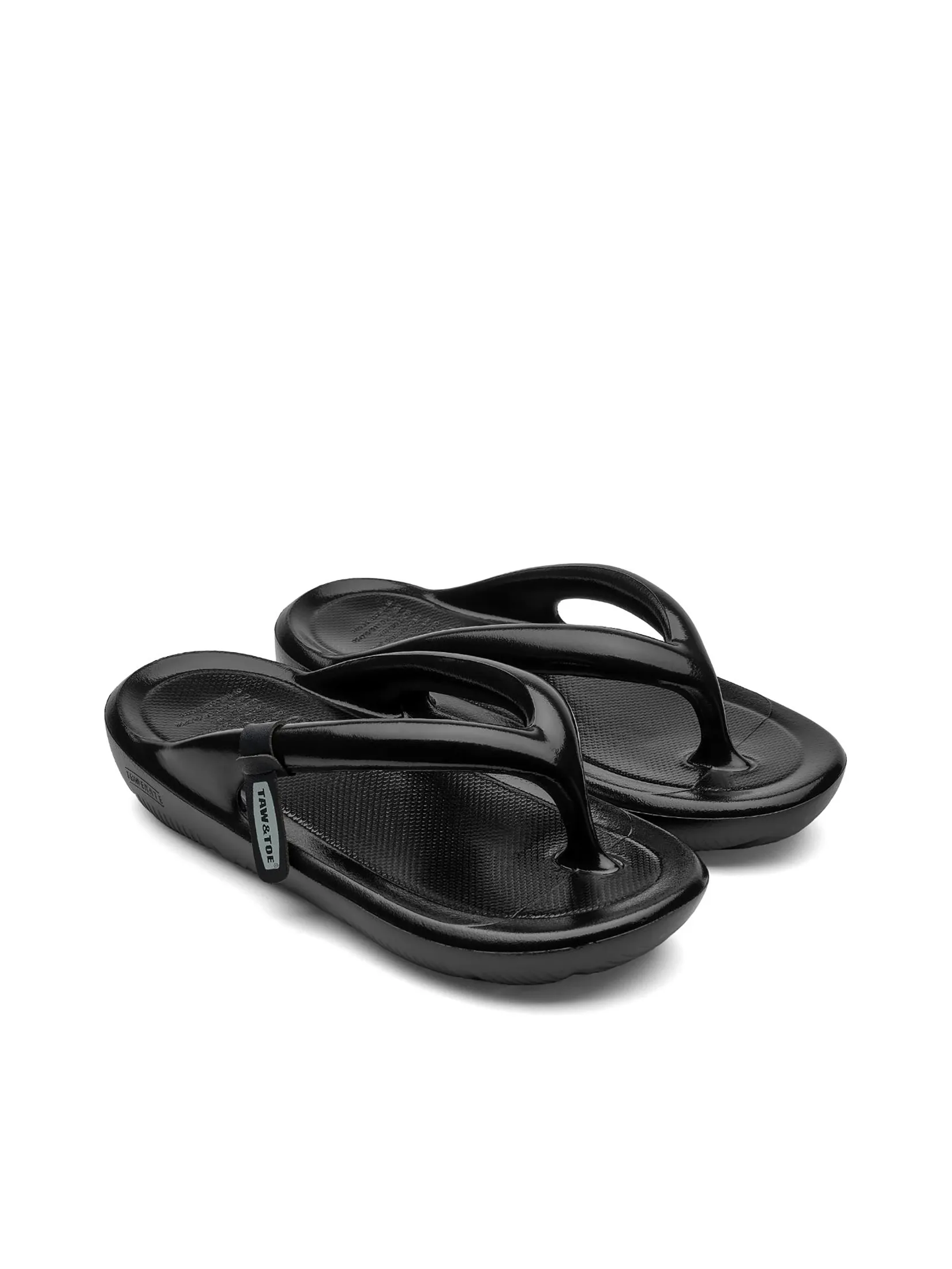 TAW&TOE Unisex Sandals Zerovity Flip Flop OG Glossy Black