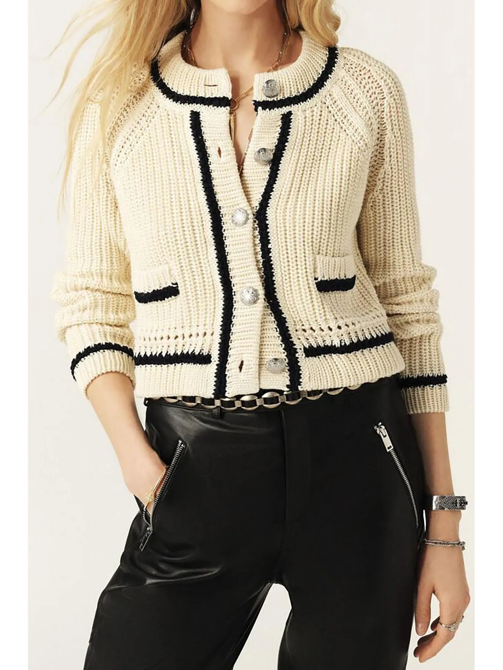 BA&SH Women Cardigan Beatrice Ecru