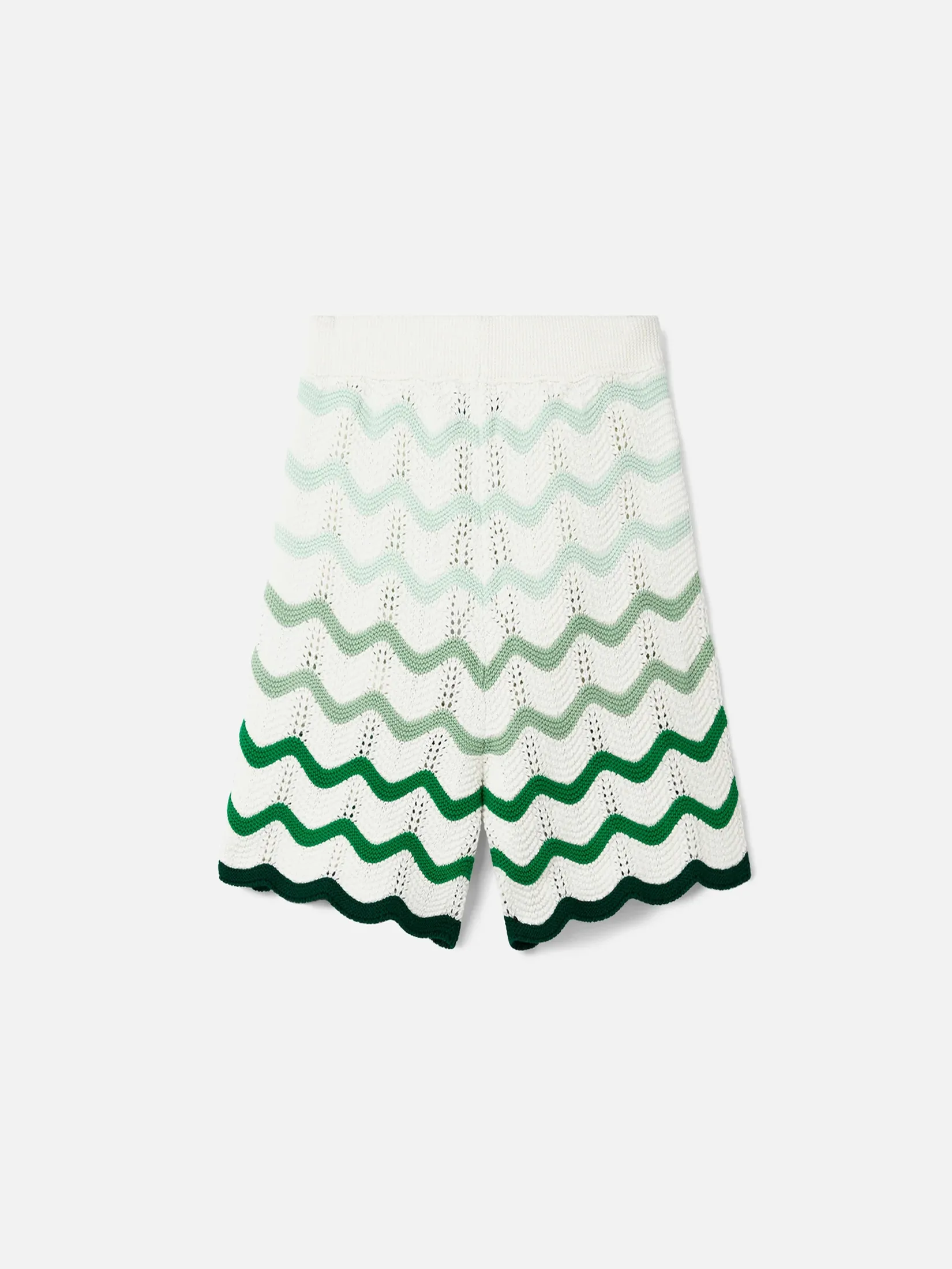 CASABLANCA GRADIENT WAVE TEXTURE SHORTS IN GREEN/WHITE