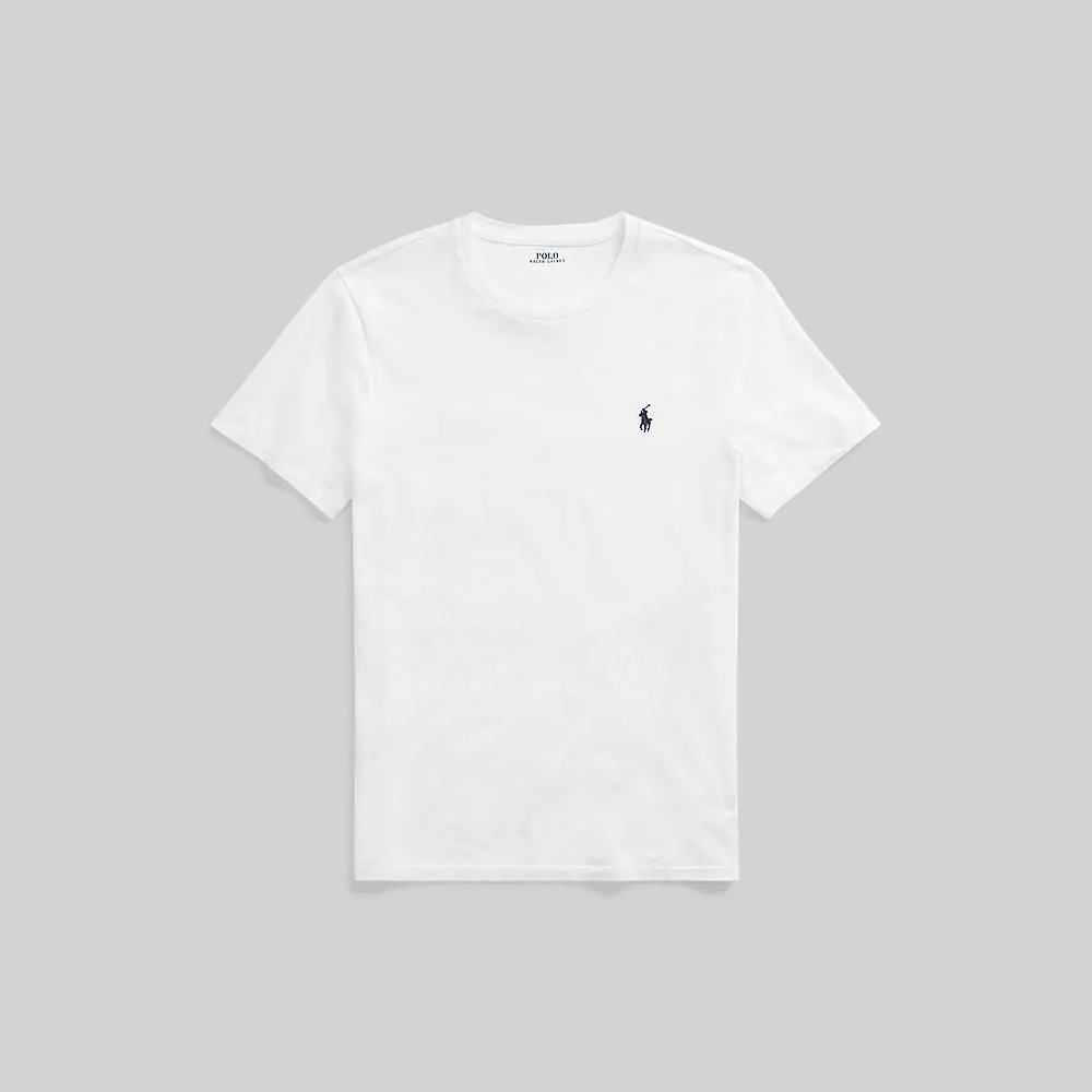 POLO RALPH LAUREN Polo Ralph Lauren TEE-Custom Slim Fit Jersey Crewneck T-Shirt MNPOTSH1N820046 100 WHITE