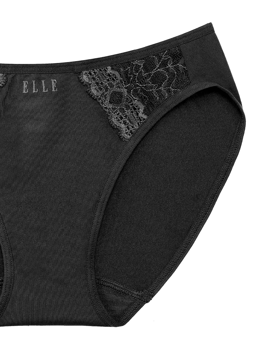 ELLE LINGERIE UNDERWEAR BIKINI LOWRISE LU2860BL BLACK