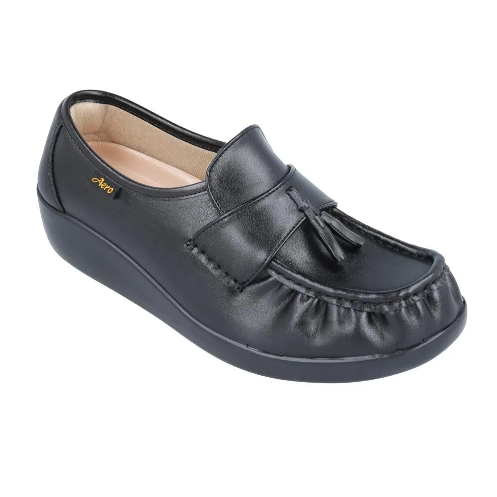 AEROSOFT Black NW9091 Court Shoes