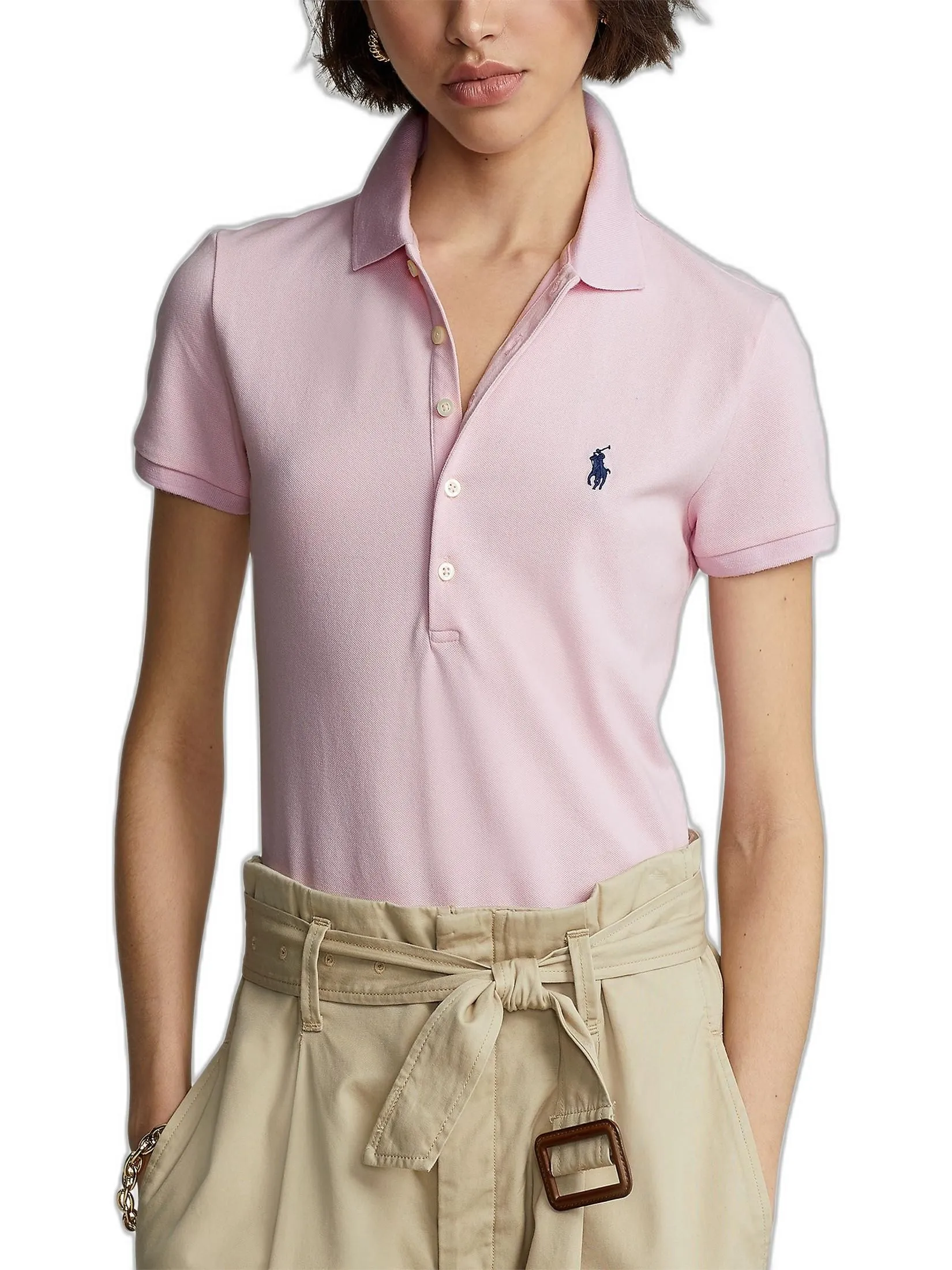 POLO RALPH LAUREN POLO-Slim Fit Stretch Polo Shirt WMPOKNINCU20373 650 PINK