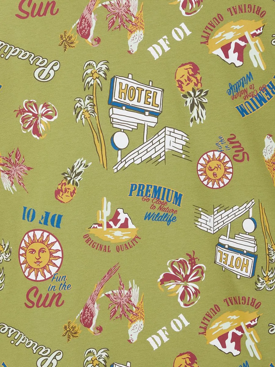 DEFRY 01 Men T-shirt Printed Green