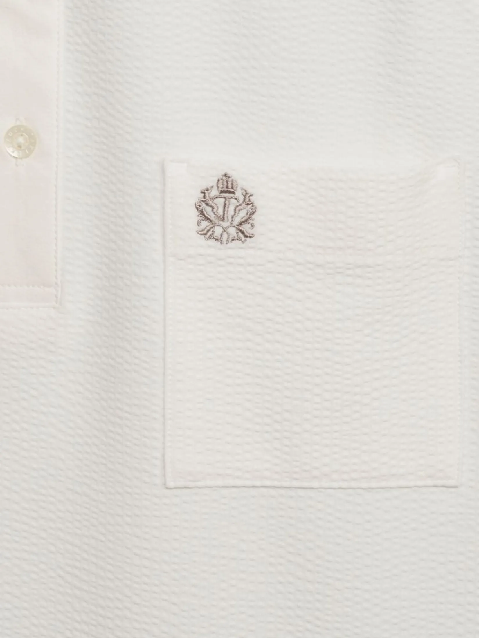 TAKEO KIKUCHI MEN WHITE ECO BLUE UV RAGLAN POLO SHIRT