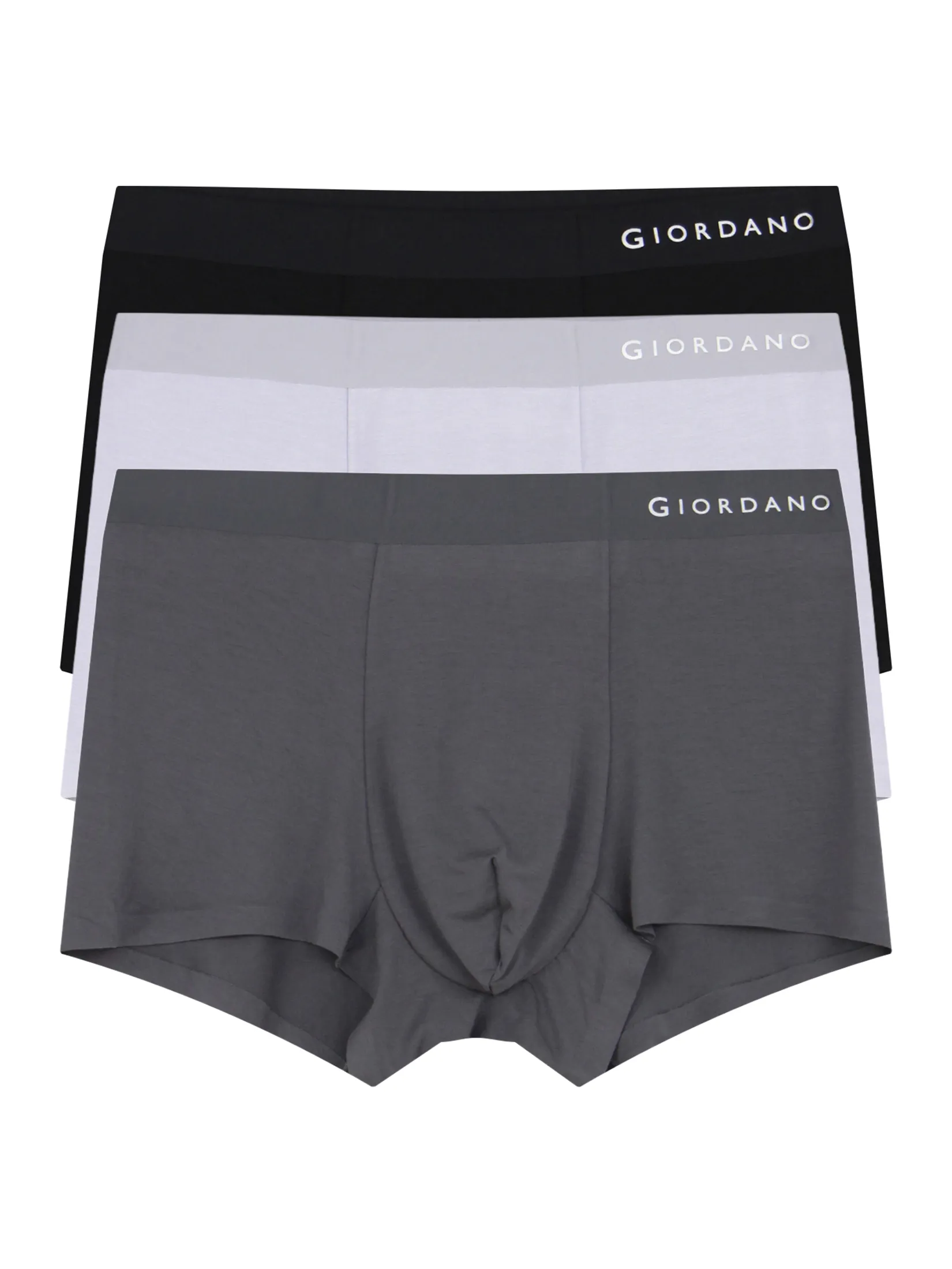 GIORDANO Men s Tencel Modal Smart Trunks (3 pieces/pack)  Grey/Grey/Black Multicolor