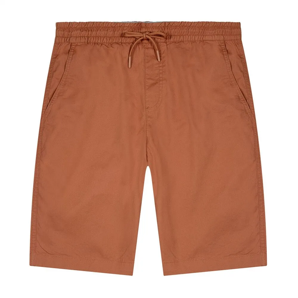 GIORDANO Orange Men's Mid-Rise Slim Fit Elastic Waist Twill Bermuda Shorts