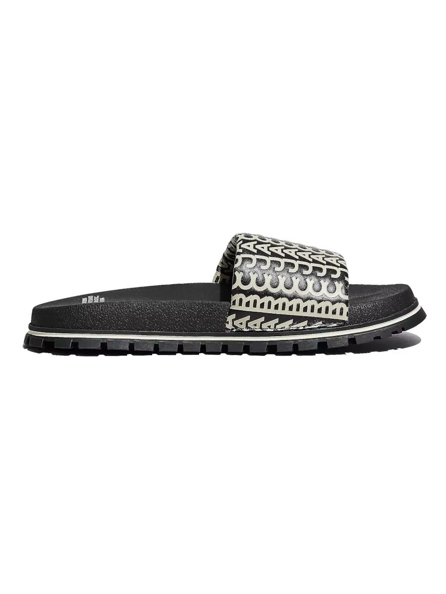 MARC JACOBS THE MONOGRAM SLIDE BLACK/WHITE