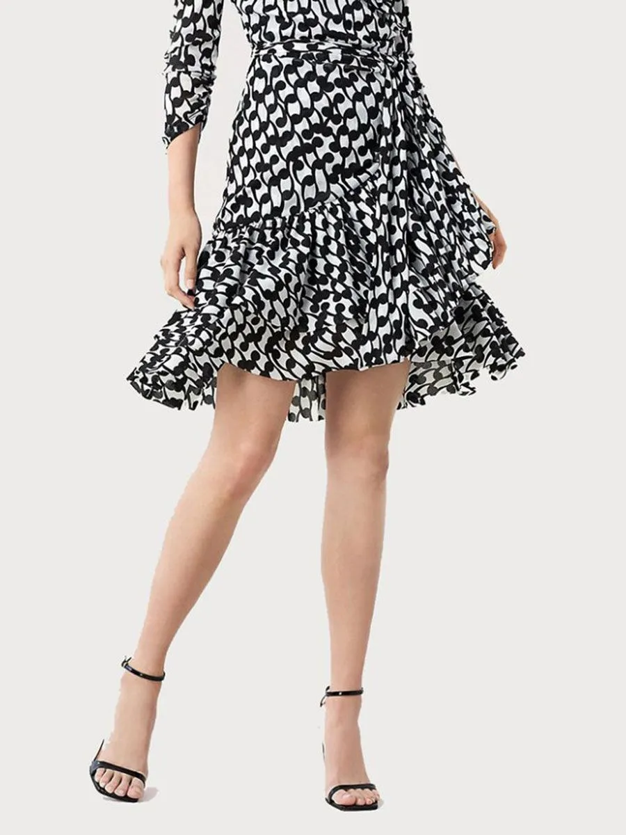 DIANE VON FURSTENBERG Women'S Dress DVF DIDI Fiddleheads Black