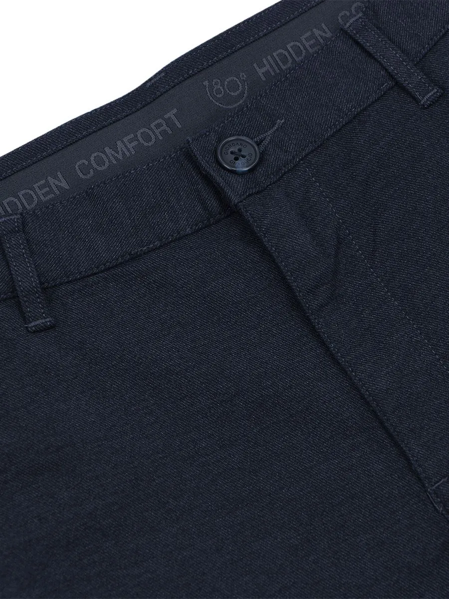 GIORDANO Men's Super Stretch Easy-Care Pants (180° Waistband) Dark Heather Blue