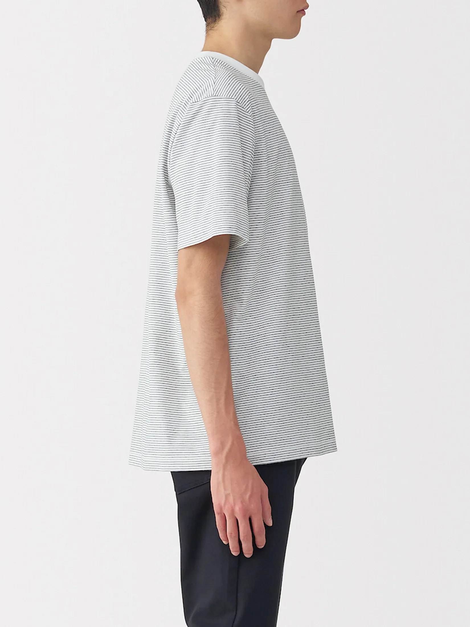 MUJI Men T-Shirt Short Sleeve Crew Neck Jersey AB1MKA5S