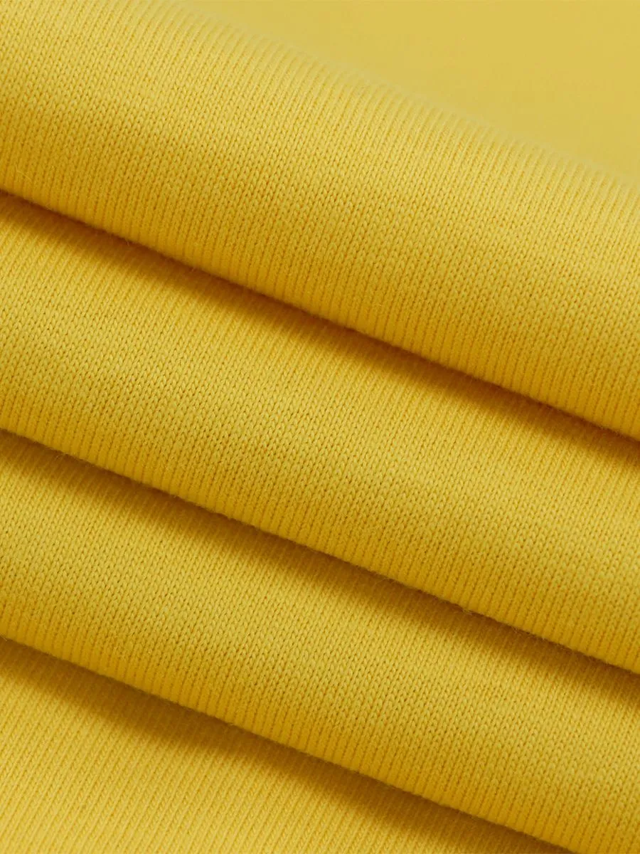 GIORDANO Men's Slim Fit Embroidery Tee (Classic Man)  Daffodil Yellow