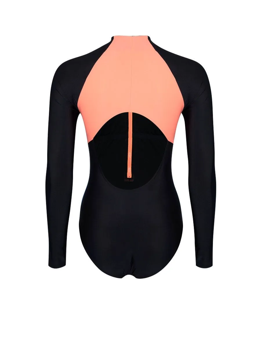 SPEEDO Women Swimsuit Asia Fit Long Sleeve Zip Colour Block Black - SP111SP977DUTH