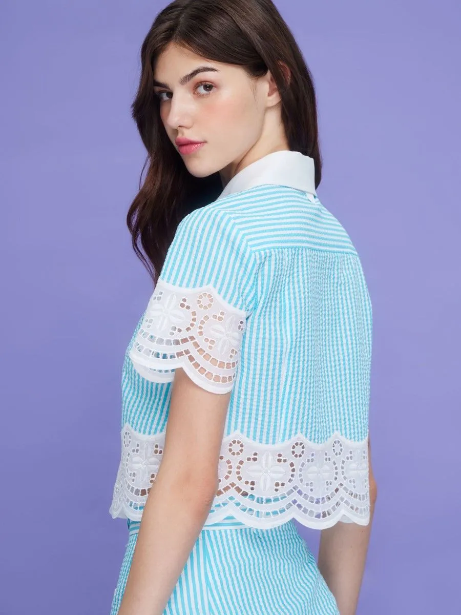 ASV (AW23) Maisie Women Cropped Shirt Blue