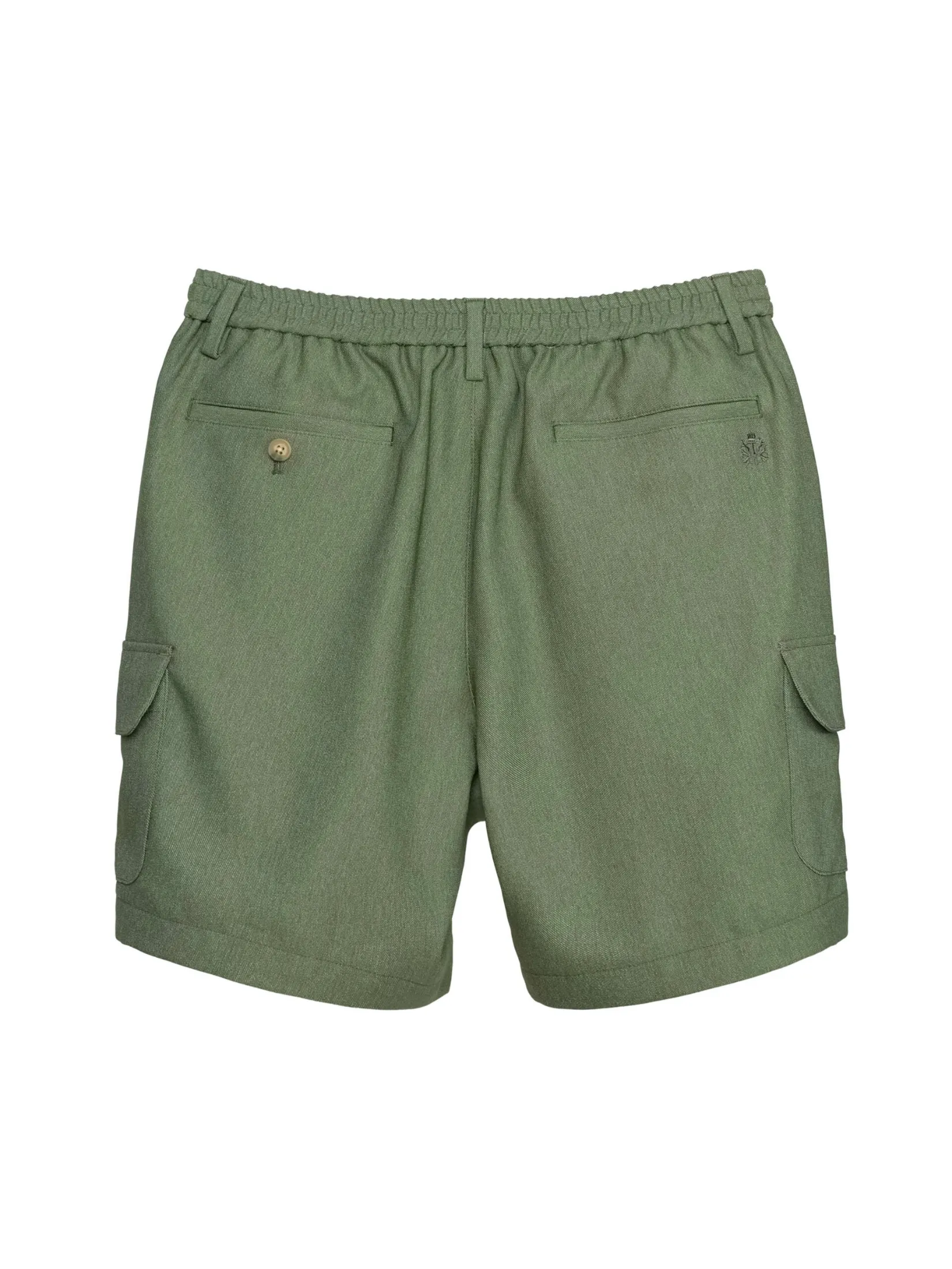 TAKEO KIKUCHI MEN GREEN LIGHT FAUX DENIM CARGO SHORTS PANTS