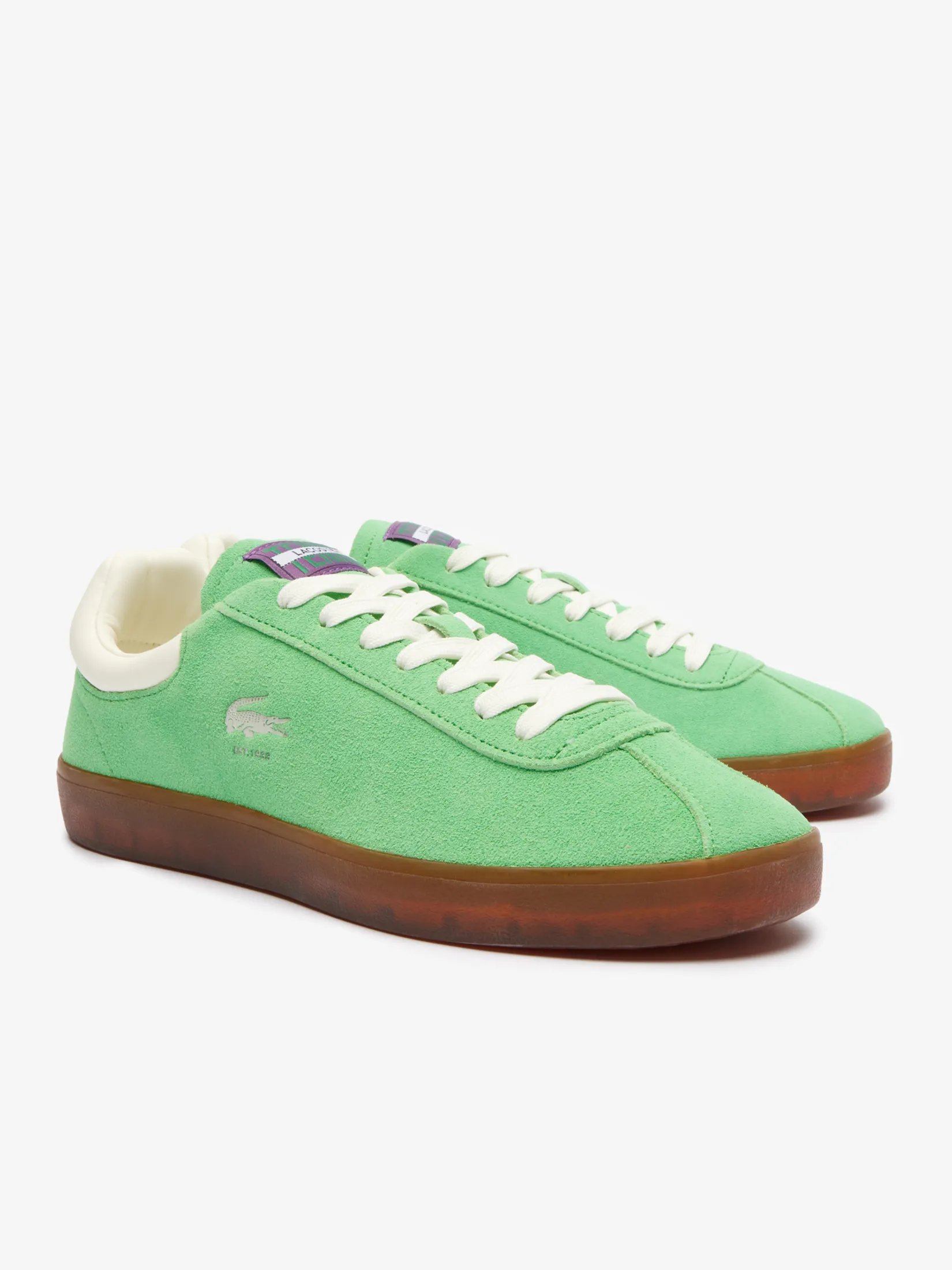 LACOSTE Men’s Baseshot Suede Trainers Green