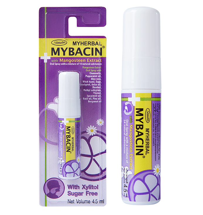 Лечебный травяной спрей для полости рта с мангостином Mybacin