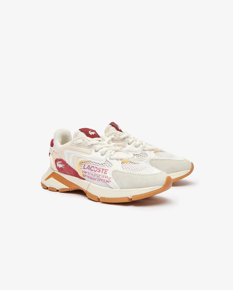 LACOSTE Women’s L003 Neo Contrasted Accent Trainers White
