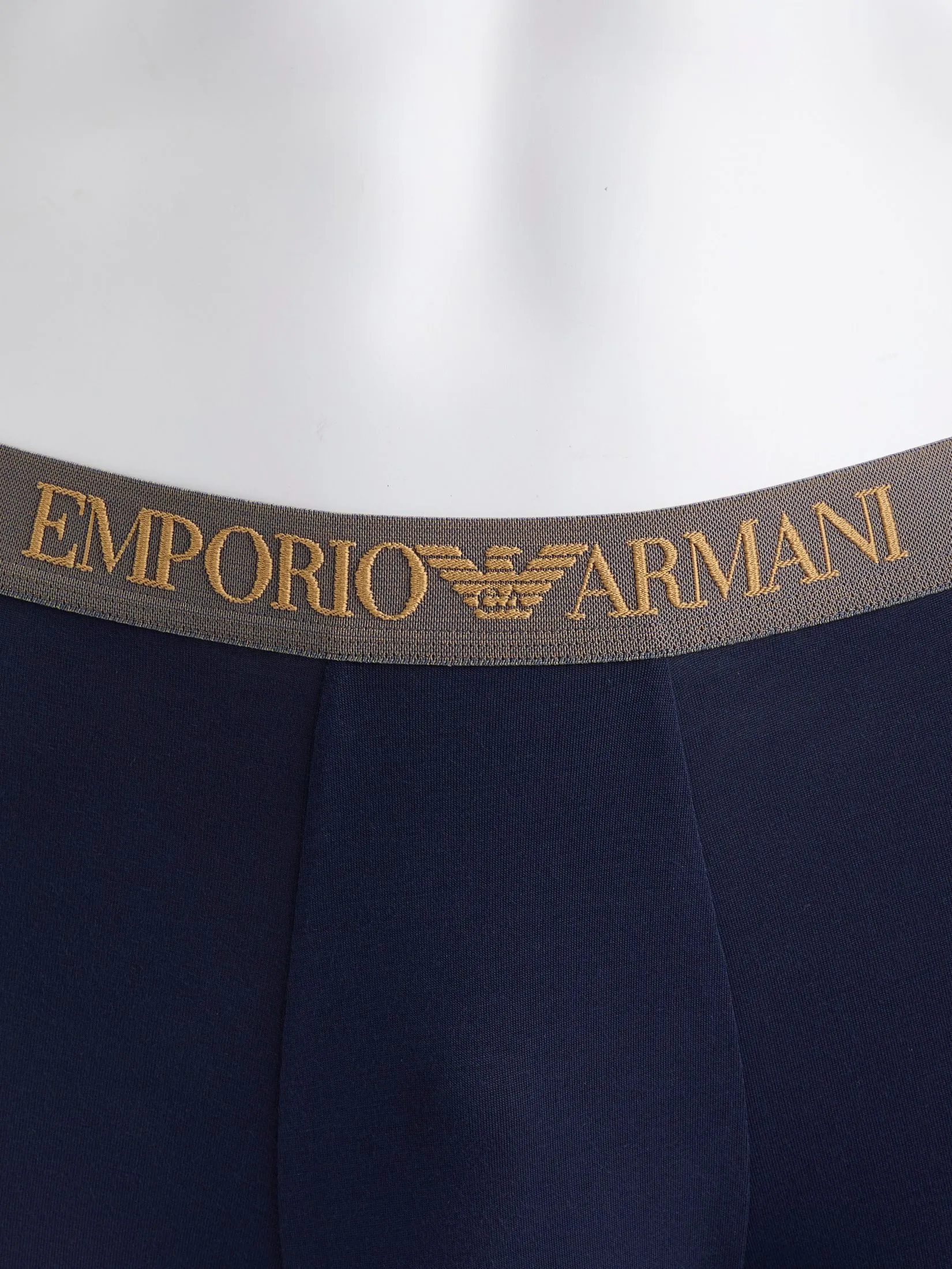 EMPORIO ARMANI Men Underwear Trunk Pack 2 pcs SS25 White/Armani Blu