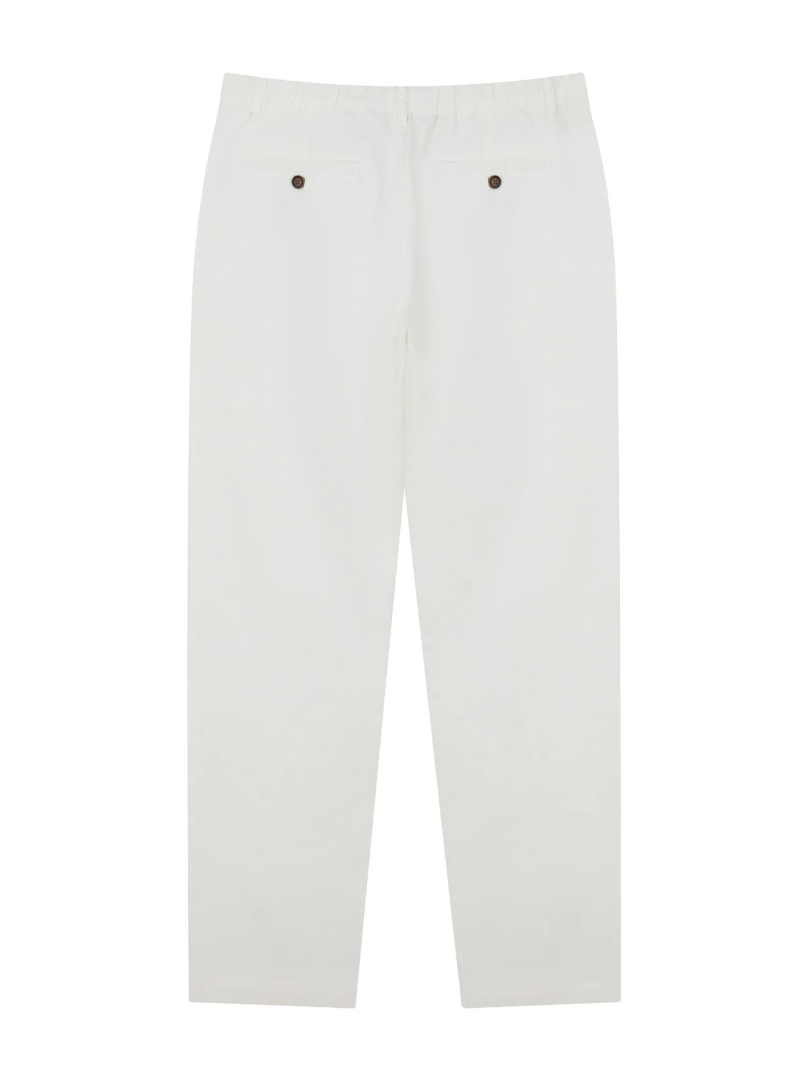 GIORDANO Men's Slim Taper Linen Khaki Pants White