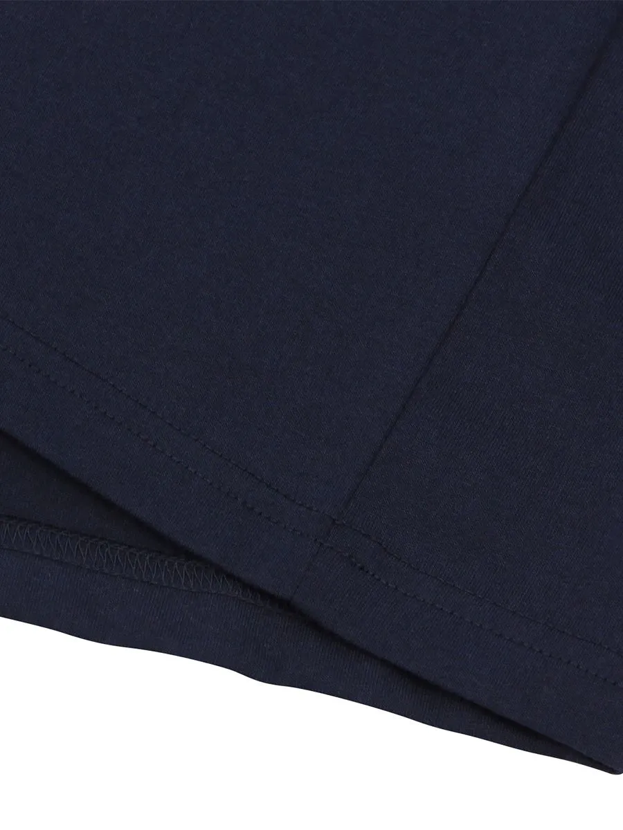 GIORDANO Men's Slim Fit Embroidery Tee (Classic Man) Signature Navy