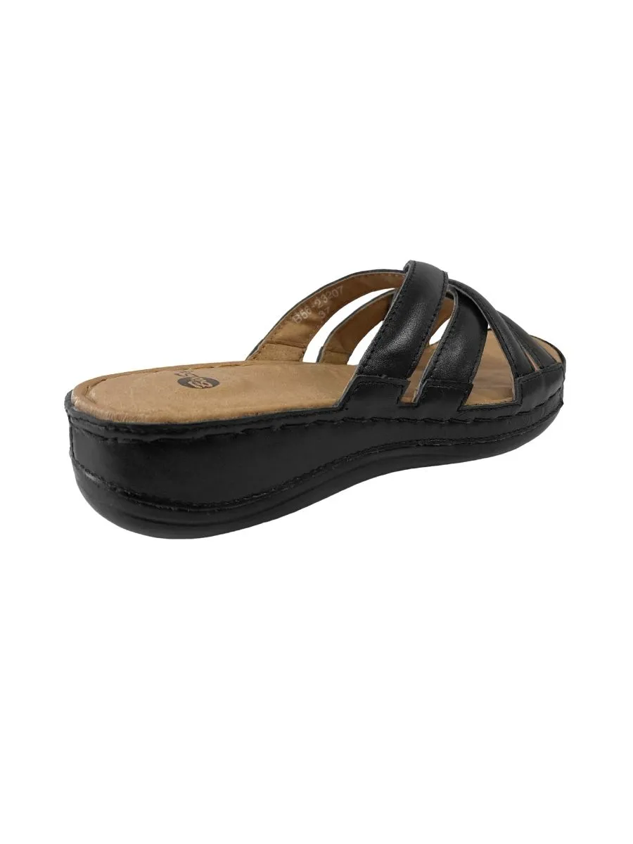 BIOSOFT BLACK COMFORT SANDALS B56-23207