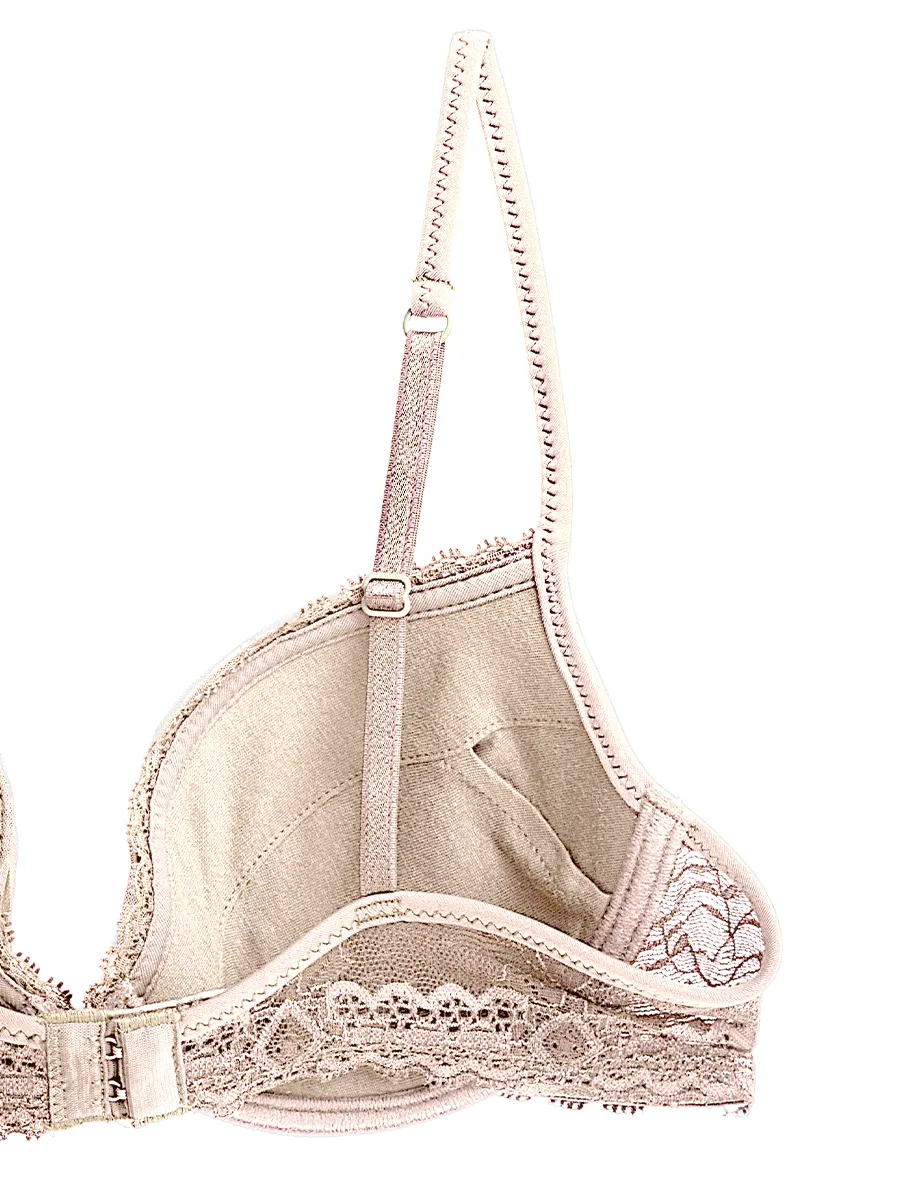 ELLE LINGERIE Lingerie Molded Bra Pleat LB6541 Beige