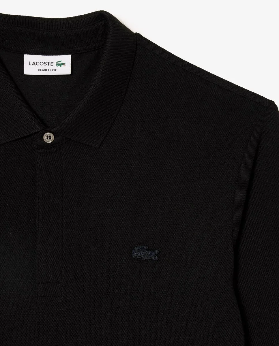LACOSTE Smart Paris Long Sleeve Stretch Cotton Polo Shirt Black
