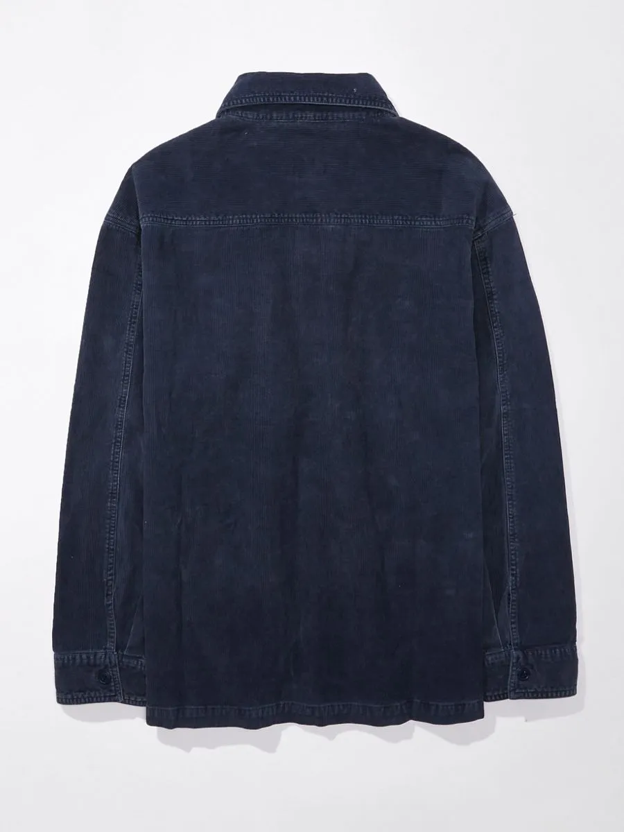 AMERICAN EAGLE MEN SHIPMATE BLUE GARMENT DYED CORDUROY OVERSHIRT 419 WATERFALL SPLASH