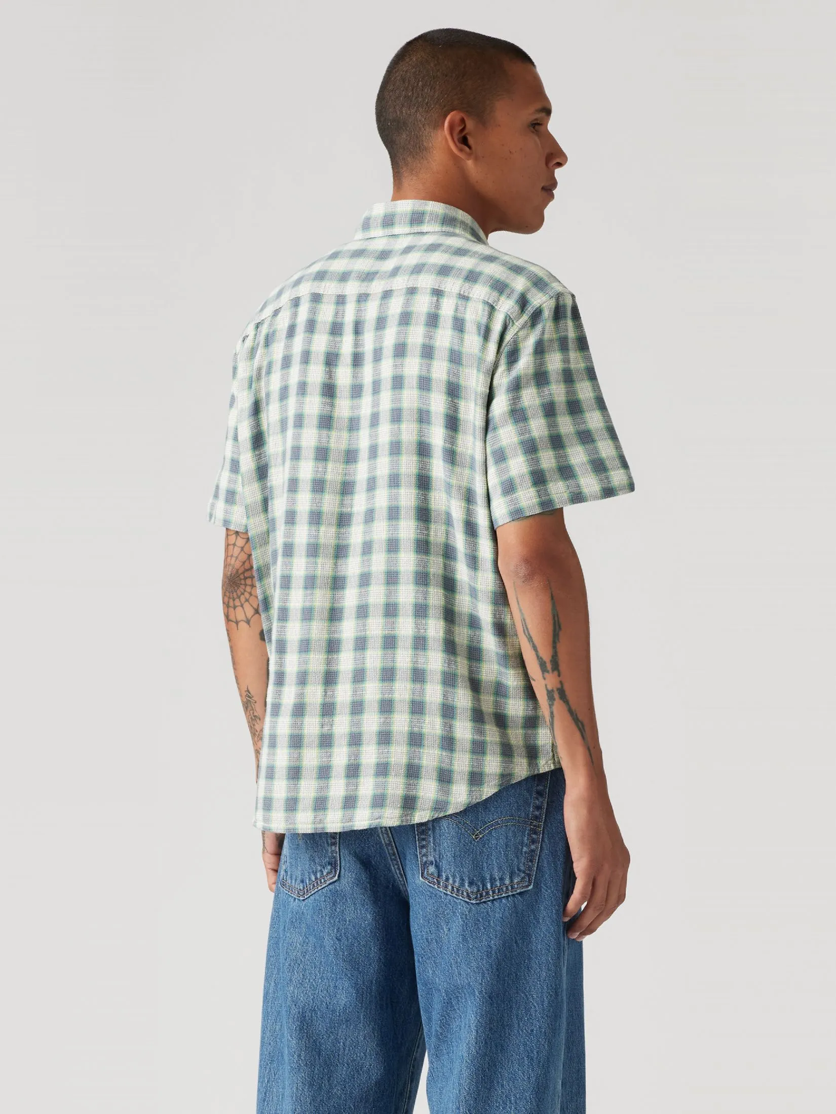 LEVI'S Men's Short-Sleeve Authentic Button-Down Shirt Blue