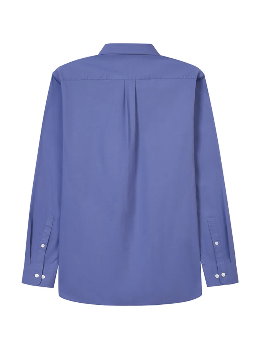 GIORDANO Men s Slim Fit Long Sleeve Stretch Shirt (Poplin) Purple