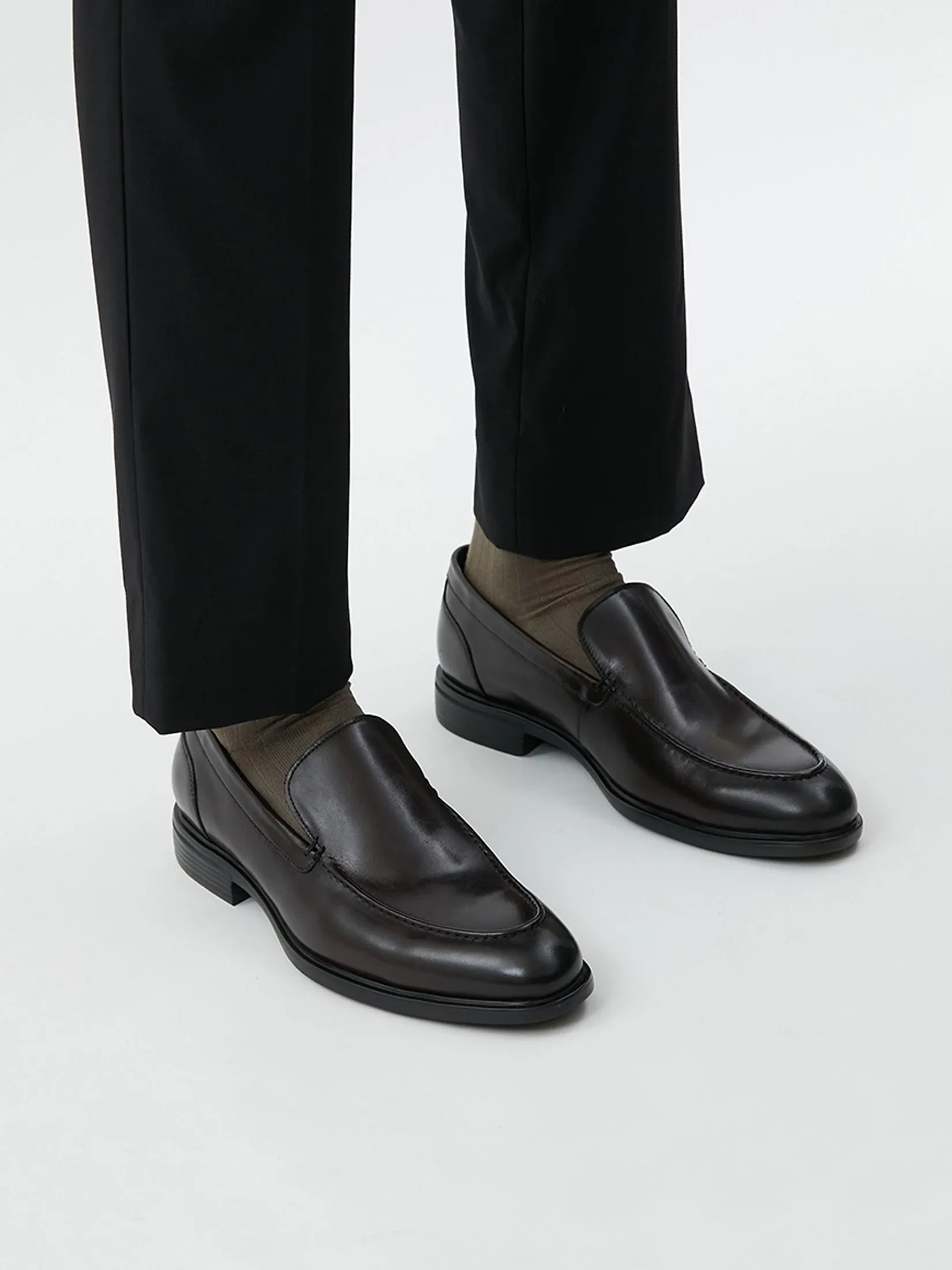 DAPPER DAPPER Plain Toe Loafers Brown