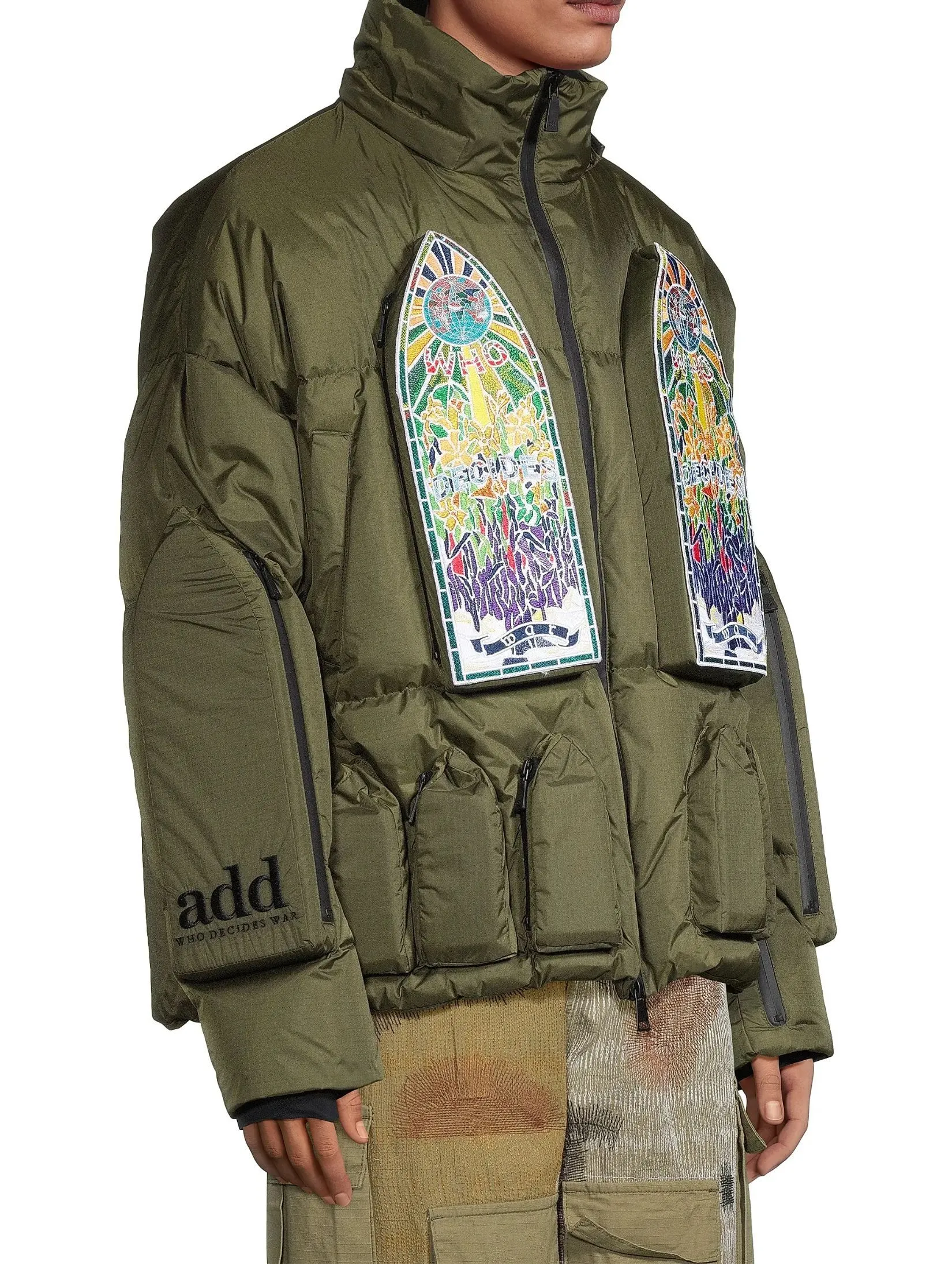WDW X ADD DOWN BOMBER WITH DETACHABLE HOOD IN GREY