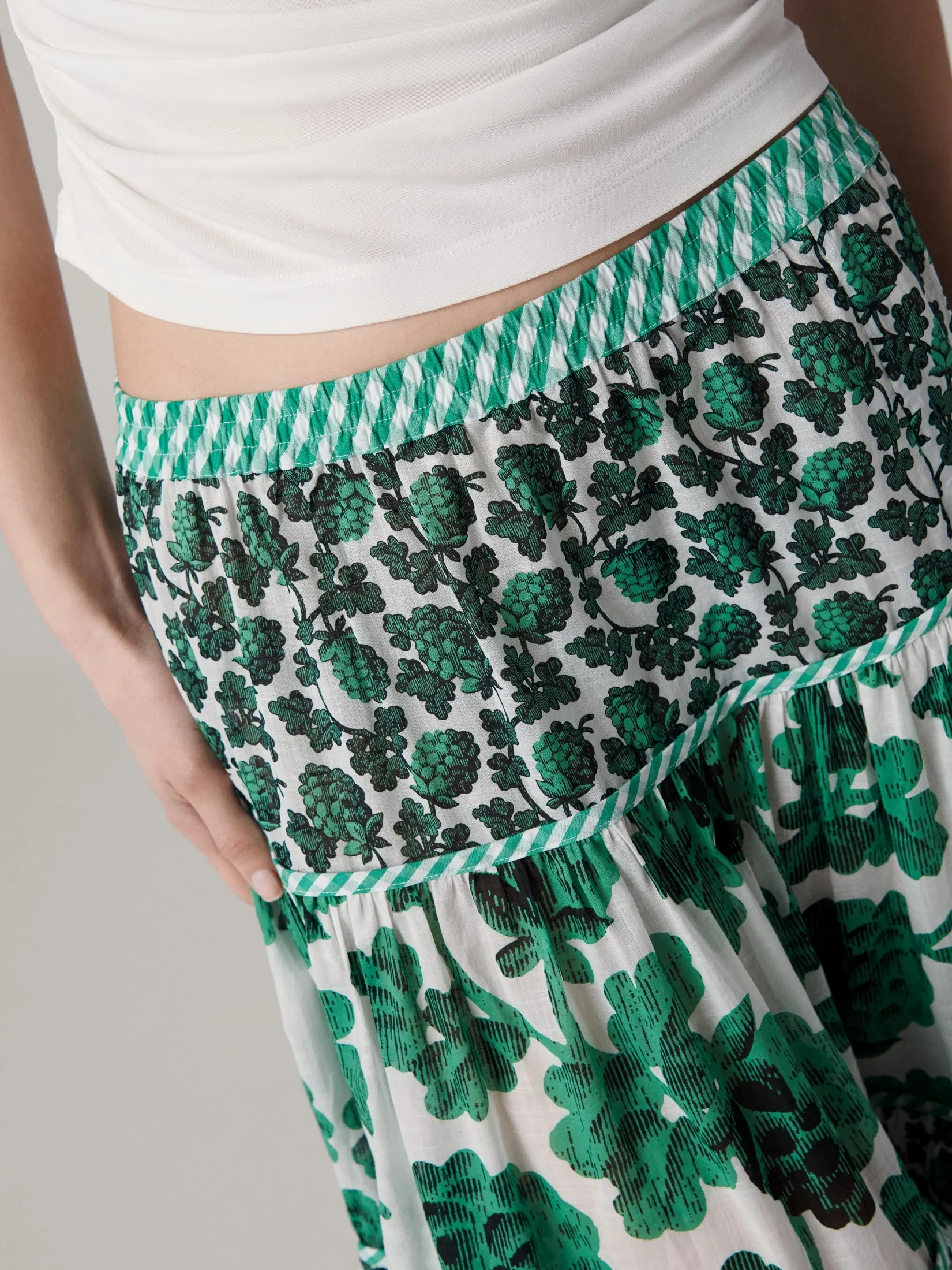 DIANE VON FURSTENBERG WOMEN DVF SHILOH SKIRT BERRIES INDIAN GREEN