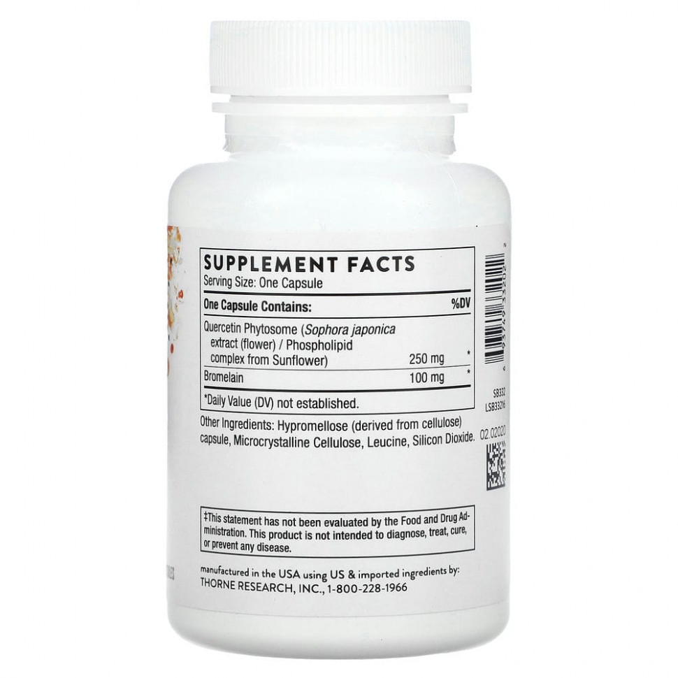 Thorne Research, Quercenase, 60 капсул