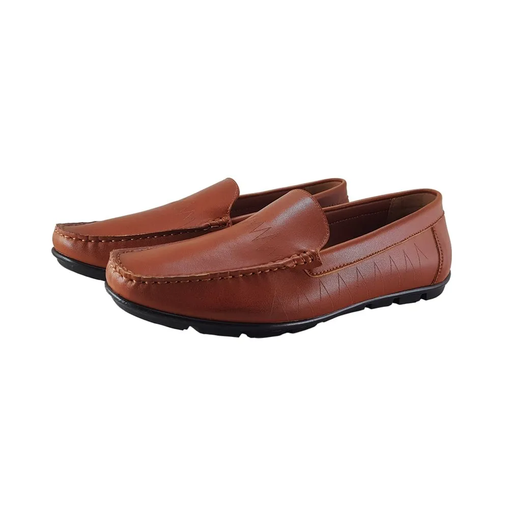 FREEWOOD SHOES Men Leather Loafer-Tan