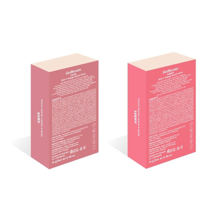 GetBeaute Value Pack Skin's Happy Blush Stick 16g. Amor + Ambre