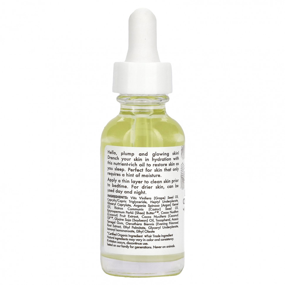 SheaMoisture, 100% кокосовое масло первого отжима, масло для ежедневного увлажнения на ночь, 29 мл (1 жидк. Унция)