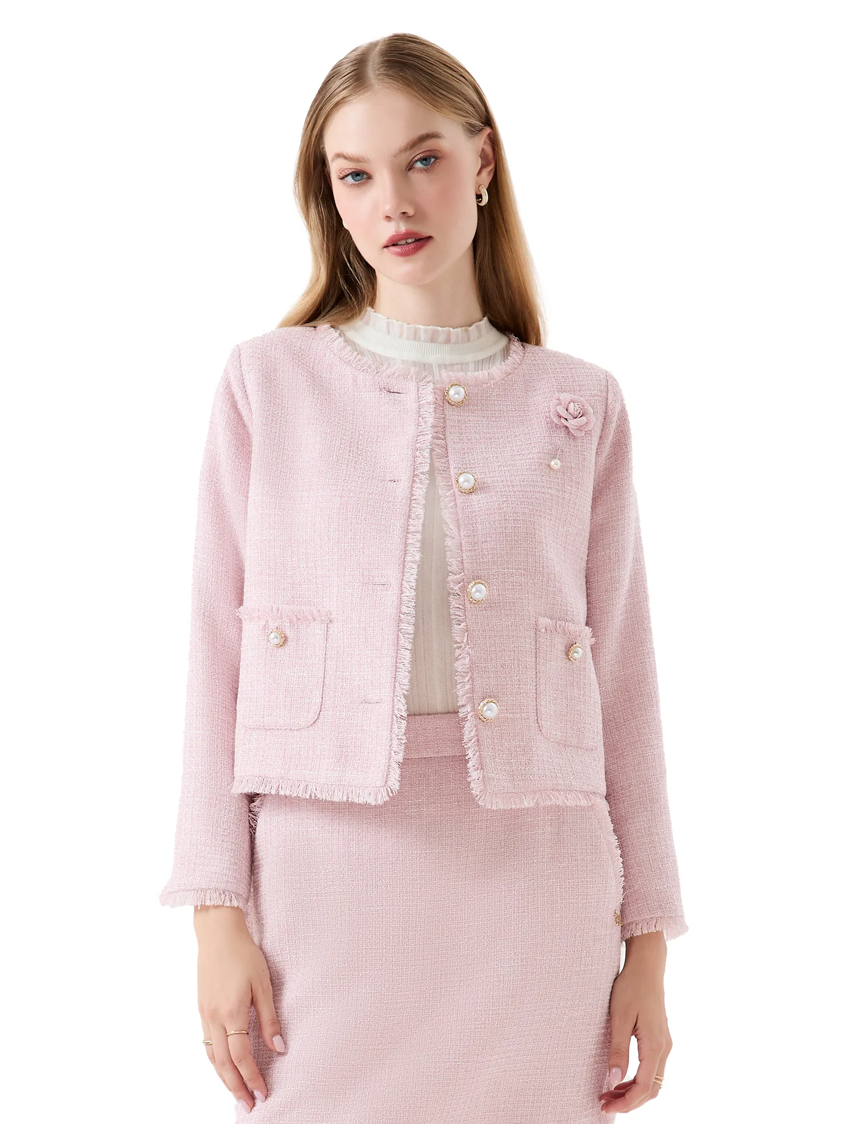 ESPADA Tweed Jacket Woman Pink