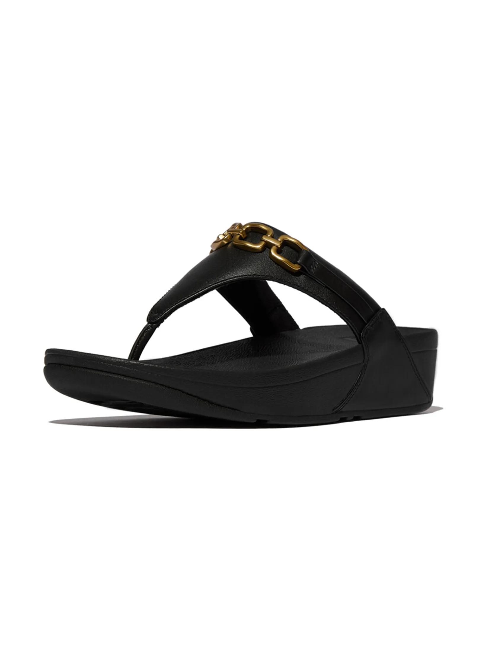 FitFlop™ WOMEN S LULU SQUARE-CHAIN TOE-POST BLACK