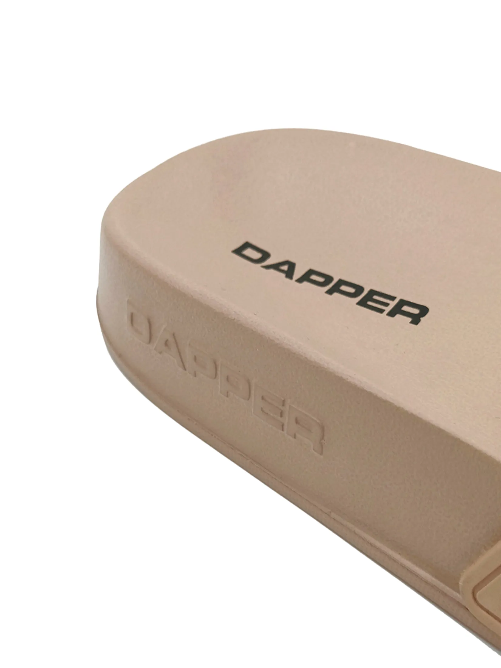 DAPPER DAPPER DP Icon Embossed Pool Slide Sandals Beige