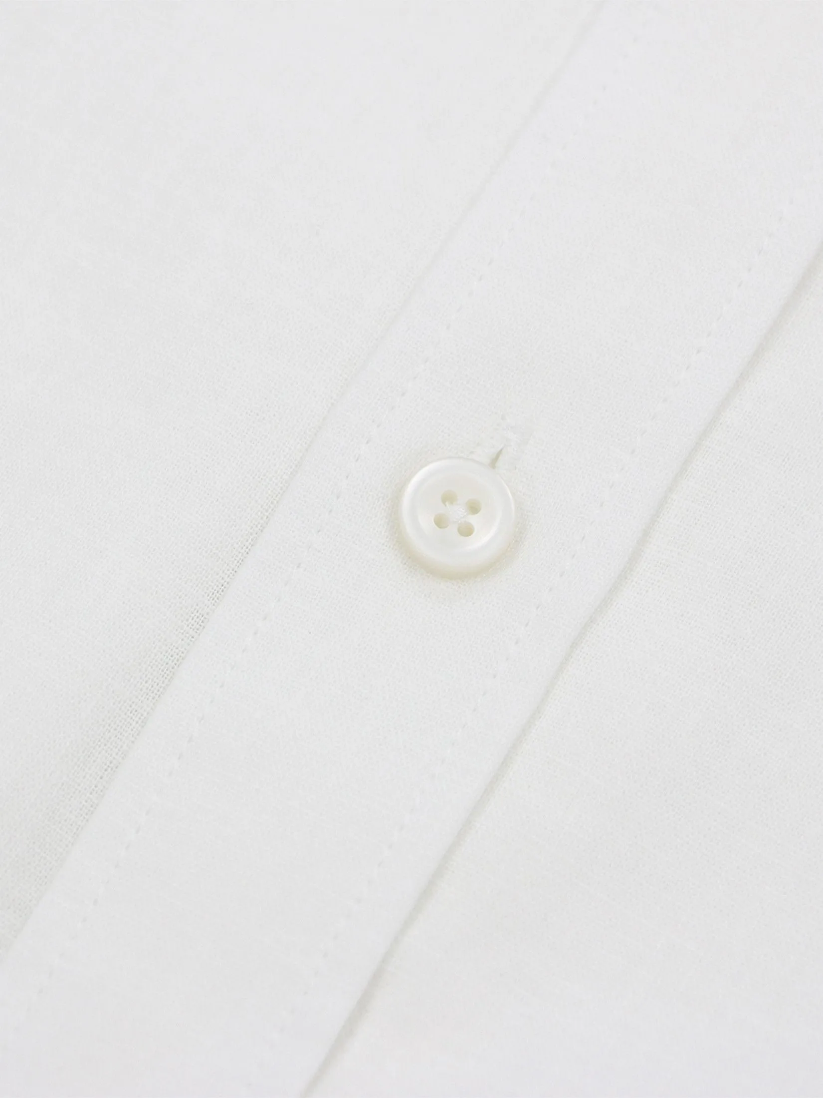 GIORDANO Men's Slim Mandarin Collar Linen Shirt Signature White