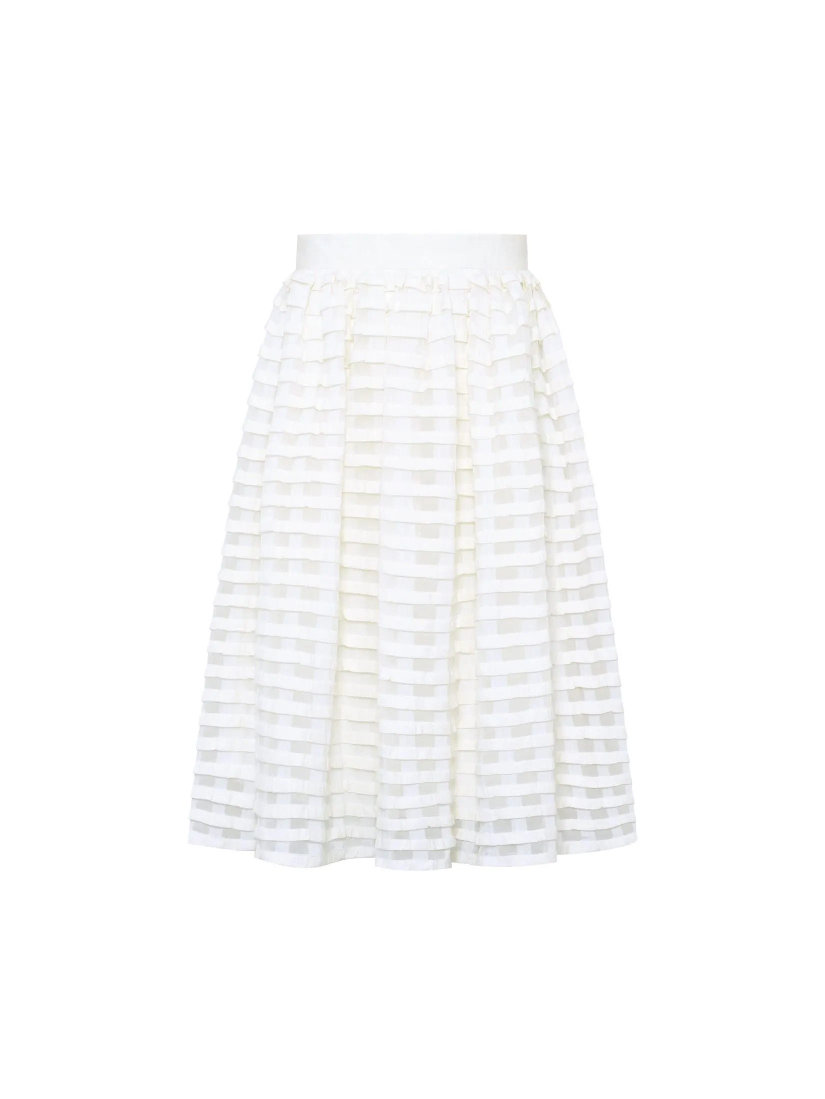 ASAVA ( SS25) Aleyna Pleated Women Flare Skirt Ivory
