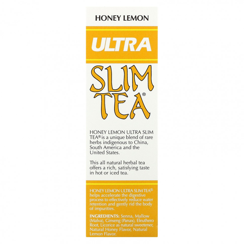 Hobe Labs, Чай для похудения Ultra Slim, мед с лимоном, 24 пакетика травяного чая, 1,69 унции (48 г)