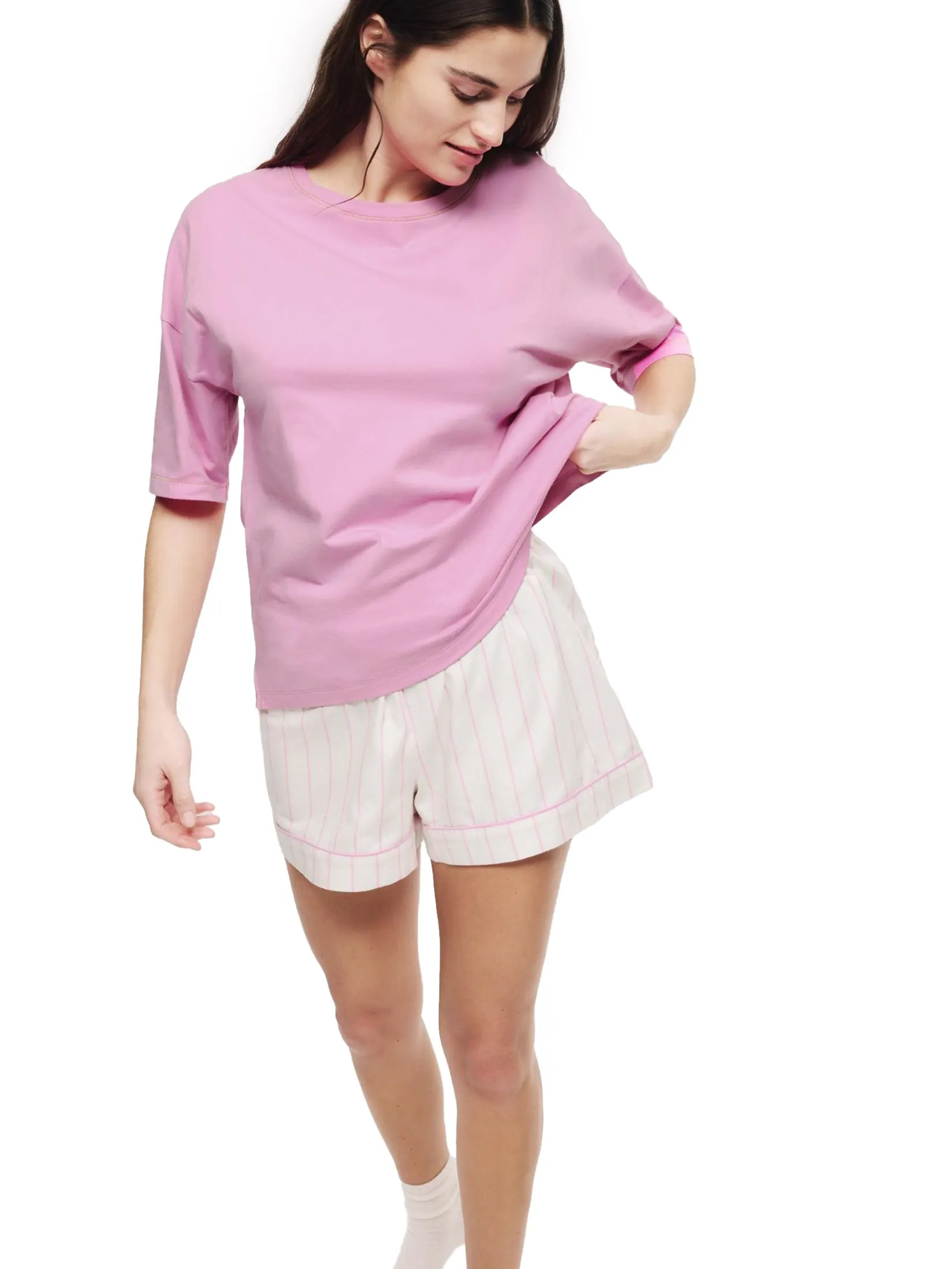 MARKS & SPENCER Women Shortie Set Pure Cotton Printed Cotton Candy