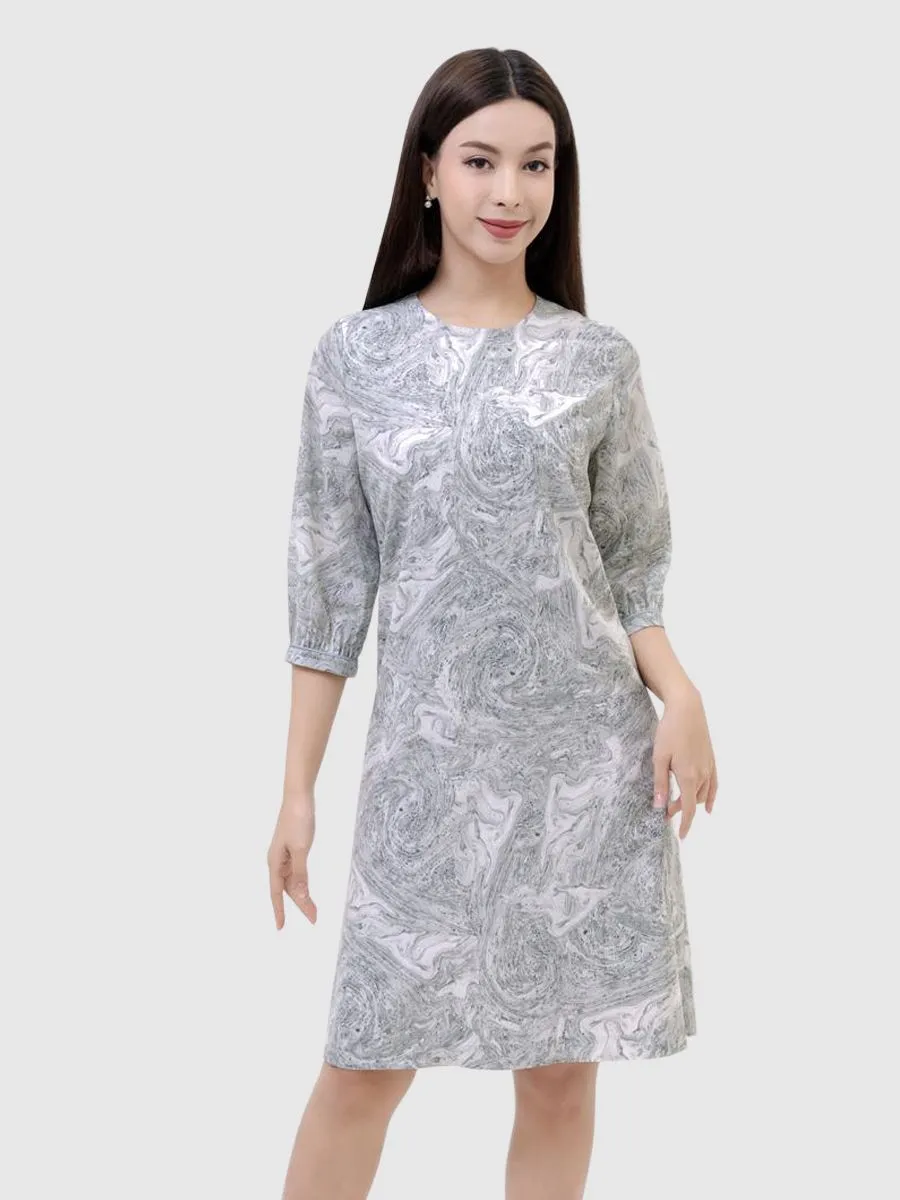 VERONIQA Women Dress Peach Skin Grey